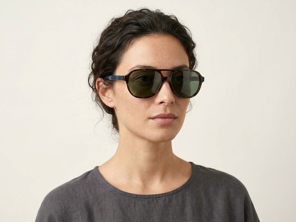 Aviator Tortoiseshell Acetate Sunglasses #BS522-0208