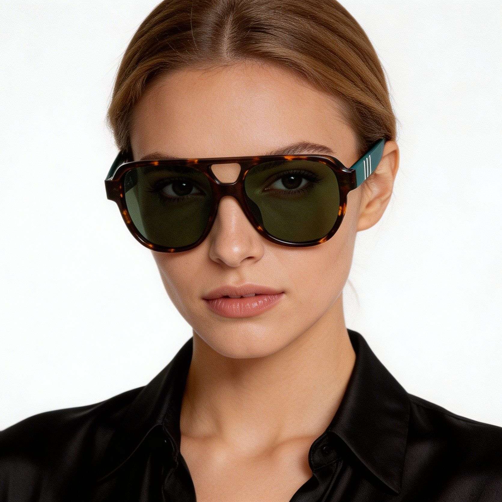 Aviator Tortoiseshell Acetate Sunglasses #BS522-0208
