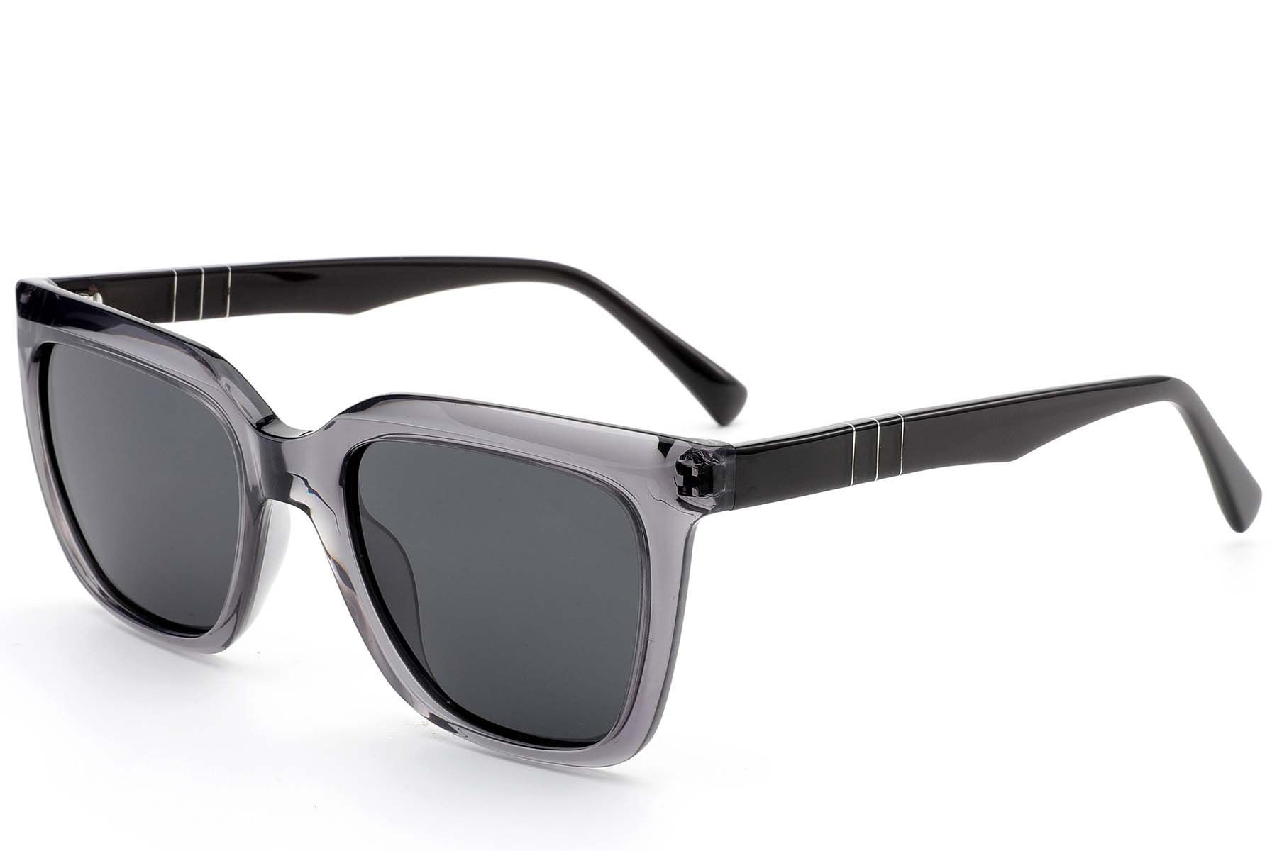 Rectangular Grey Acetate Sunglasses #BS522-0210