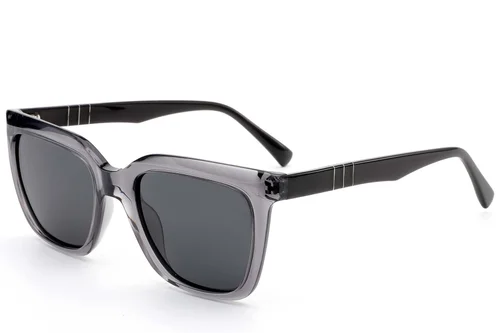 Lunettes de soleil rectangulaires en acétate gris #BS522-0210