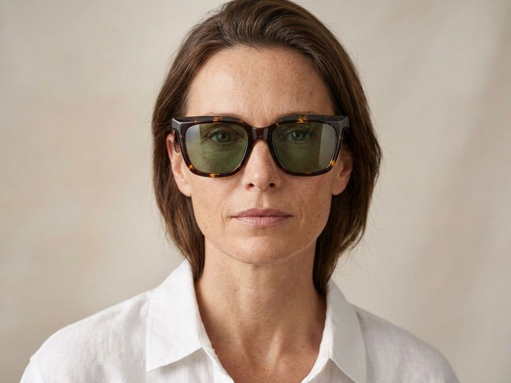 Rectangular Tortoiseshell Acetate Sunglasses #BS522-0212
