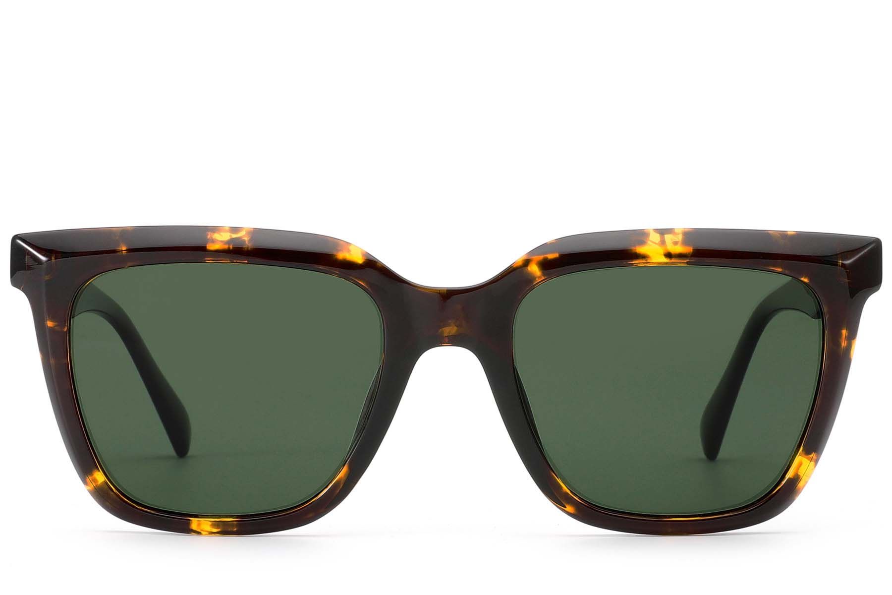 Rectangular Tortoiseshell Acetate Sunglasses #BS522-0212