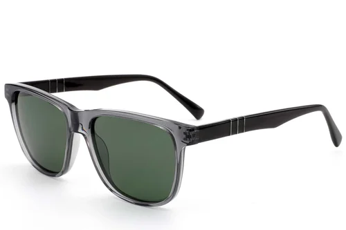 Lunettes de soleil rectangulaires en acétate gris #BS522-0214