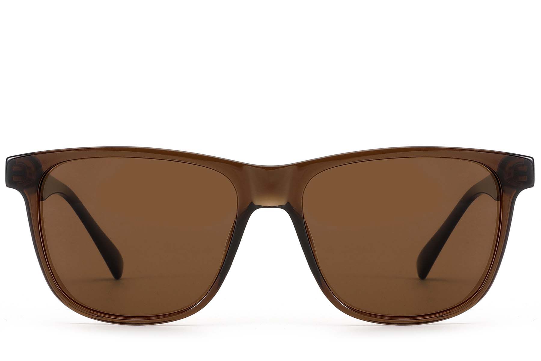 Rectangular Brown Acetate Sunglasses #BS522-0215