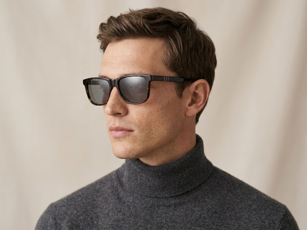 Rectangular Tortoiseshell Acetate Sunglasses #BS522-0216
