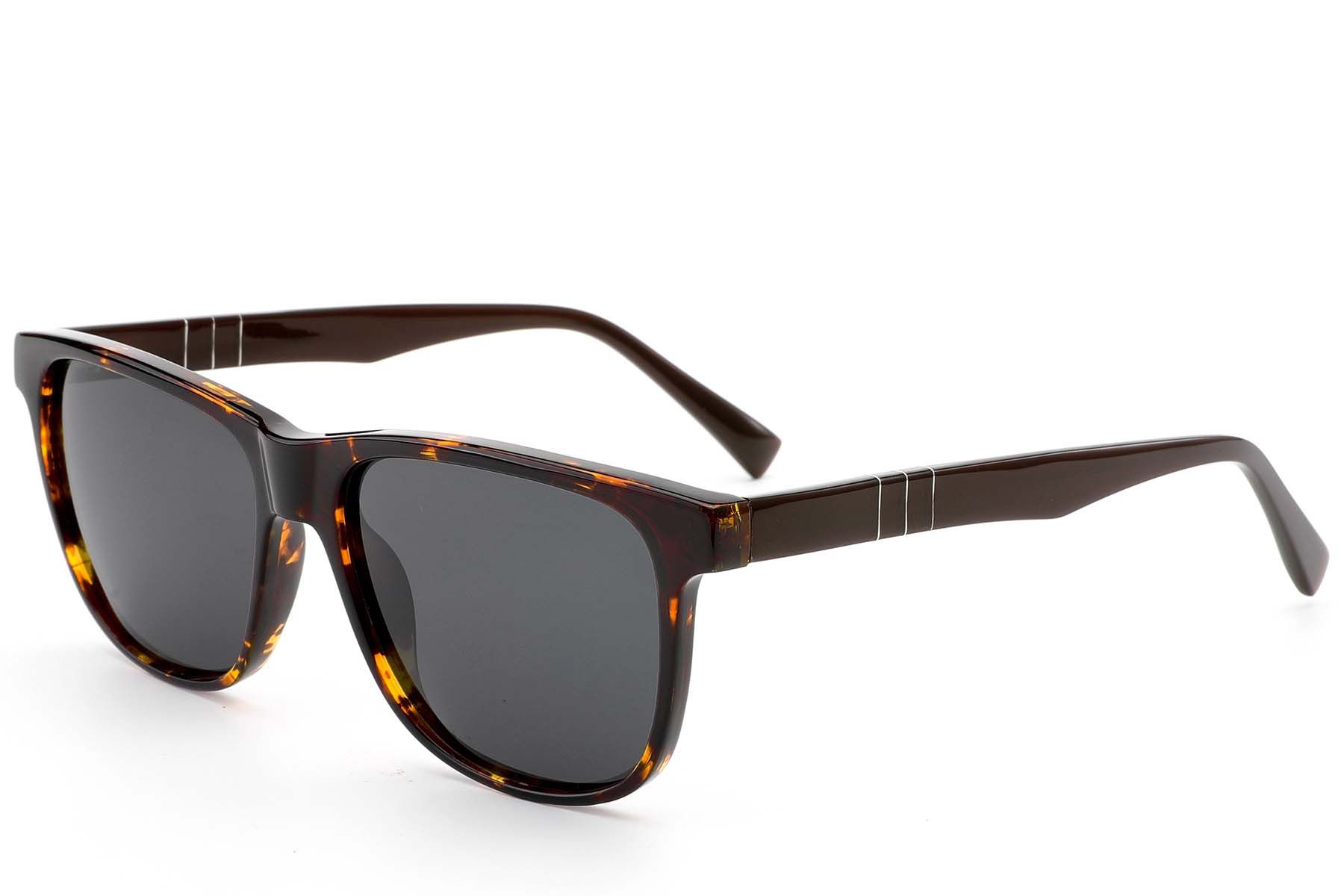 Rectangular Tortoiseshell Acetate Sunglasses #BS522-0216