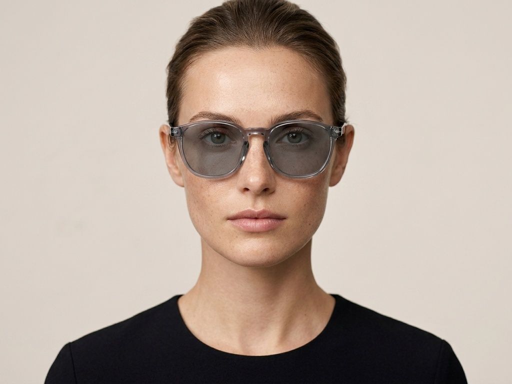 Gafas de sol ovaladas de acetato gris #BS522-0217