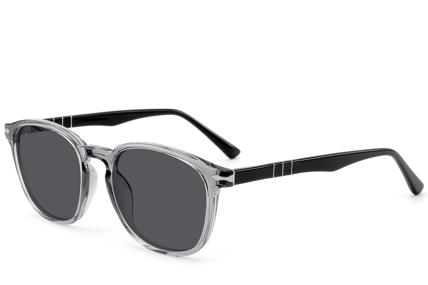 Oval Grey Acetate Sunglasses #BS522-0217