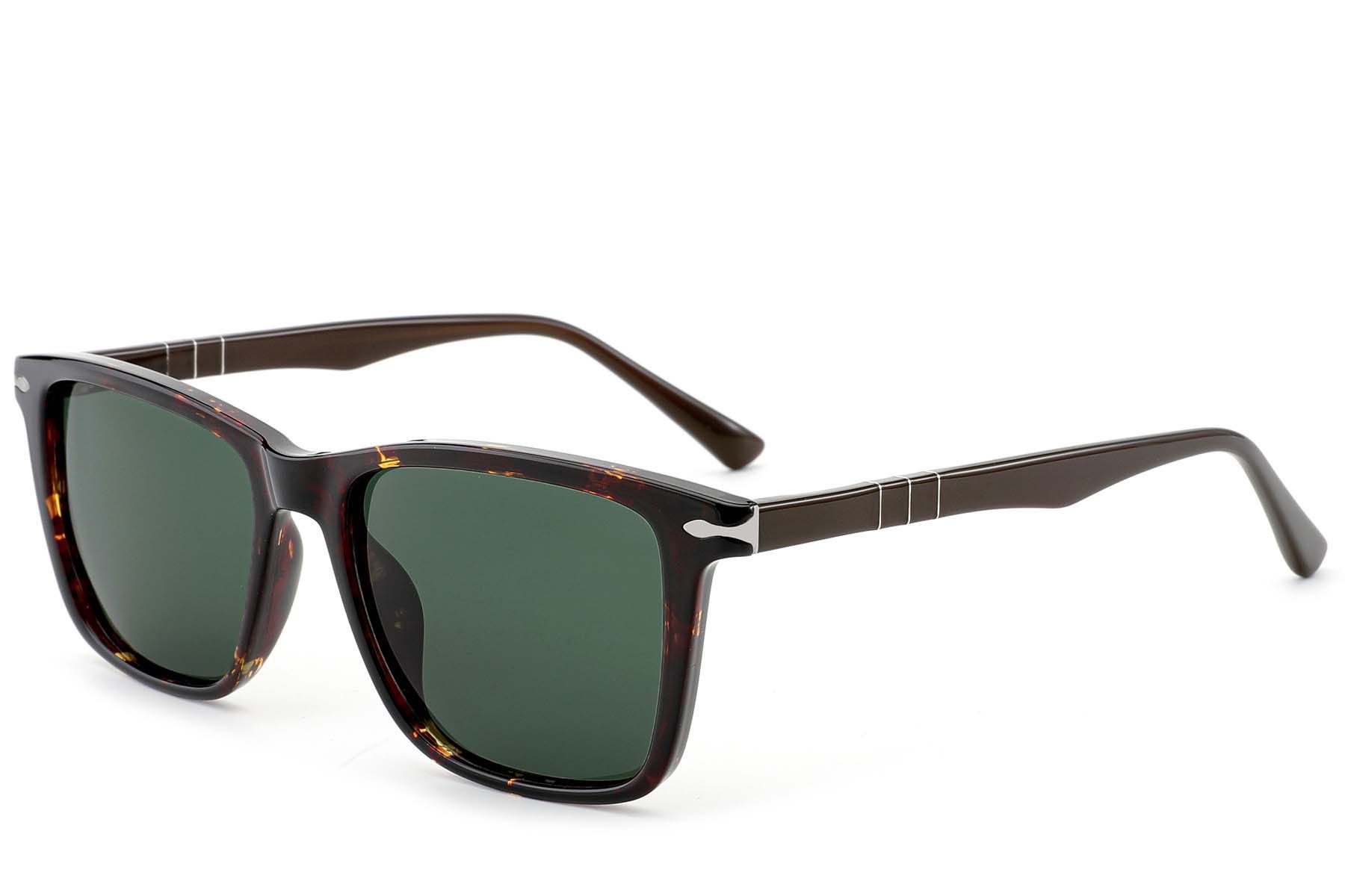 Rectangular Tortoiseshell Acetate Sunglasses #BS522-0219