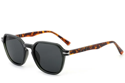 Lunettes de soleil ovales en acétate vert #BS522-0222