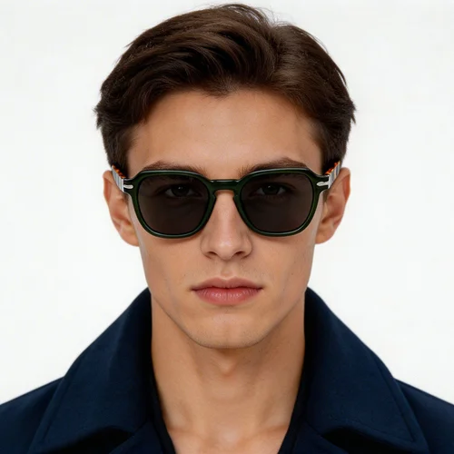 Lunettes de soleil ovales en acétate vert #BS522-0222