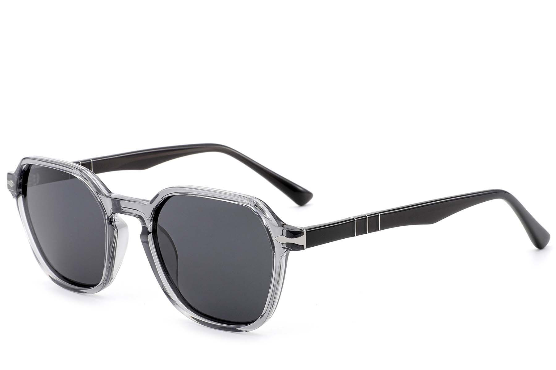 Oval Grey Acetate Sunglasses #BS522-0223