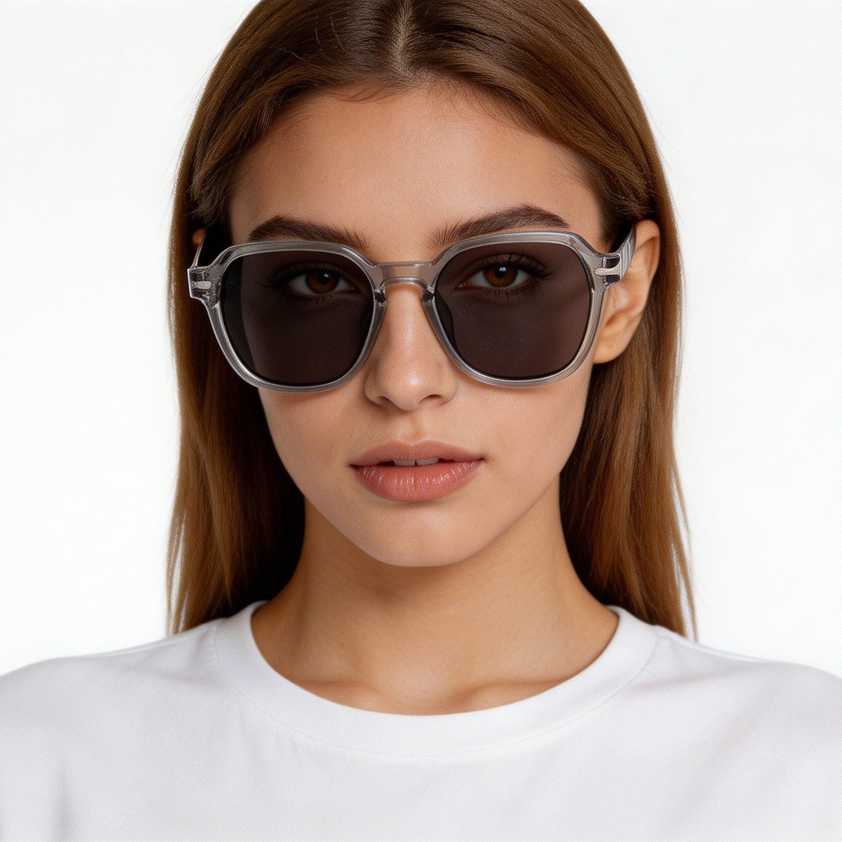 Oval Grey Acetate Sunglasses #BS522-0223