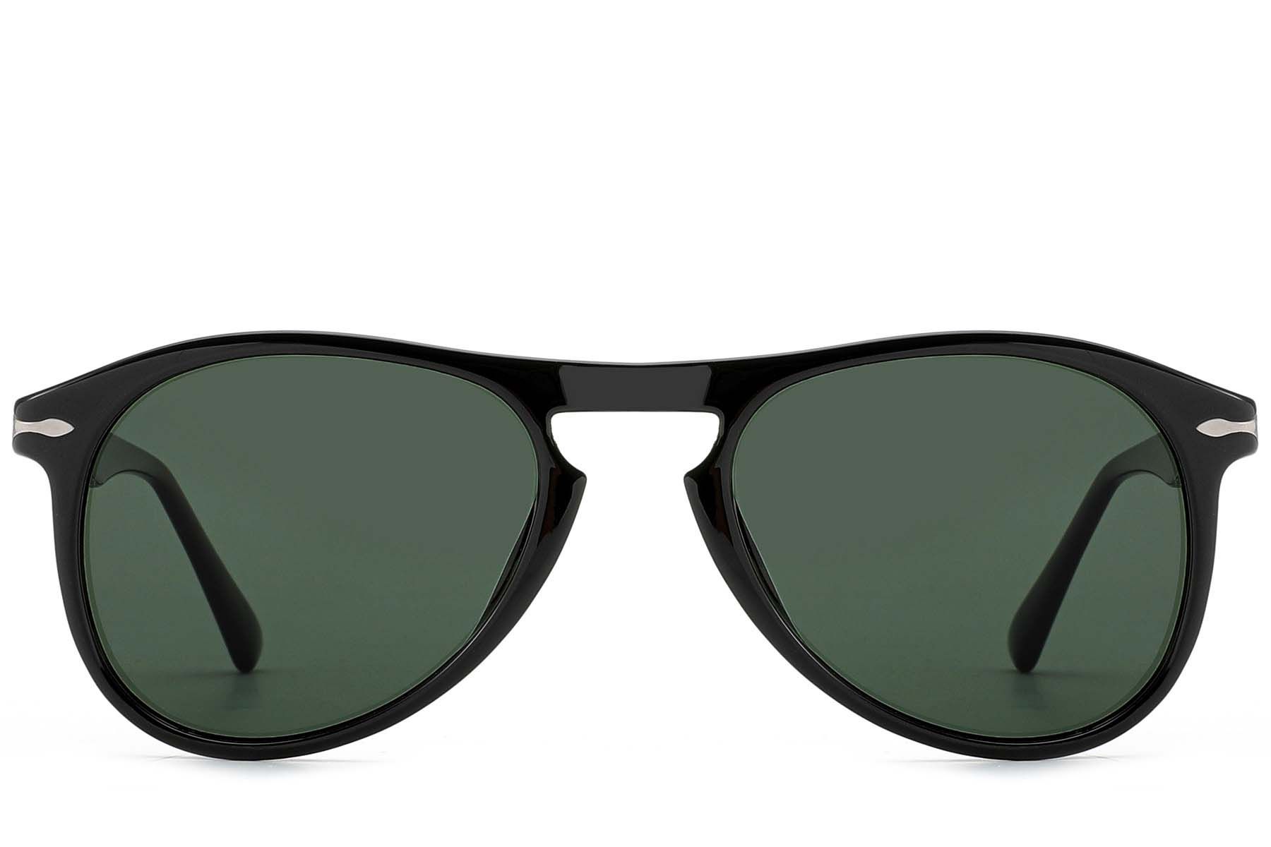 Aviator Black Acetate Sunglasses #BS522-0224