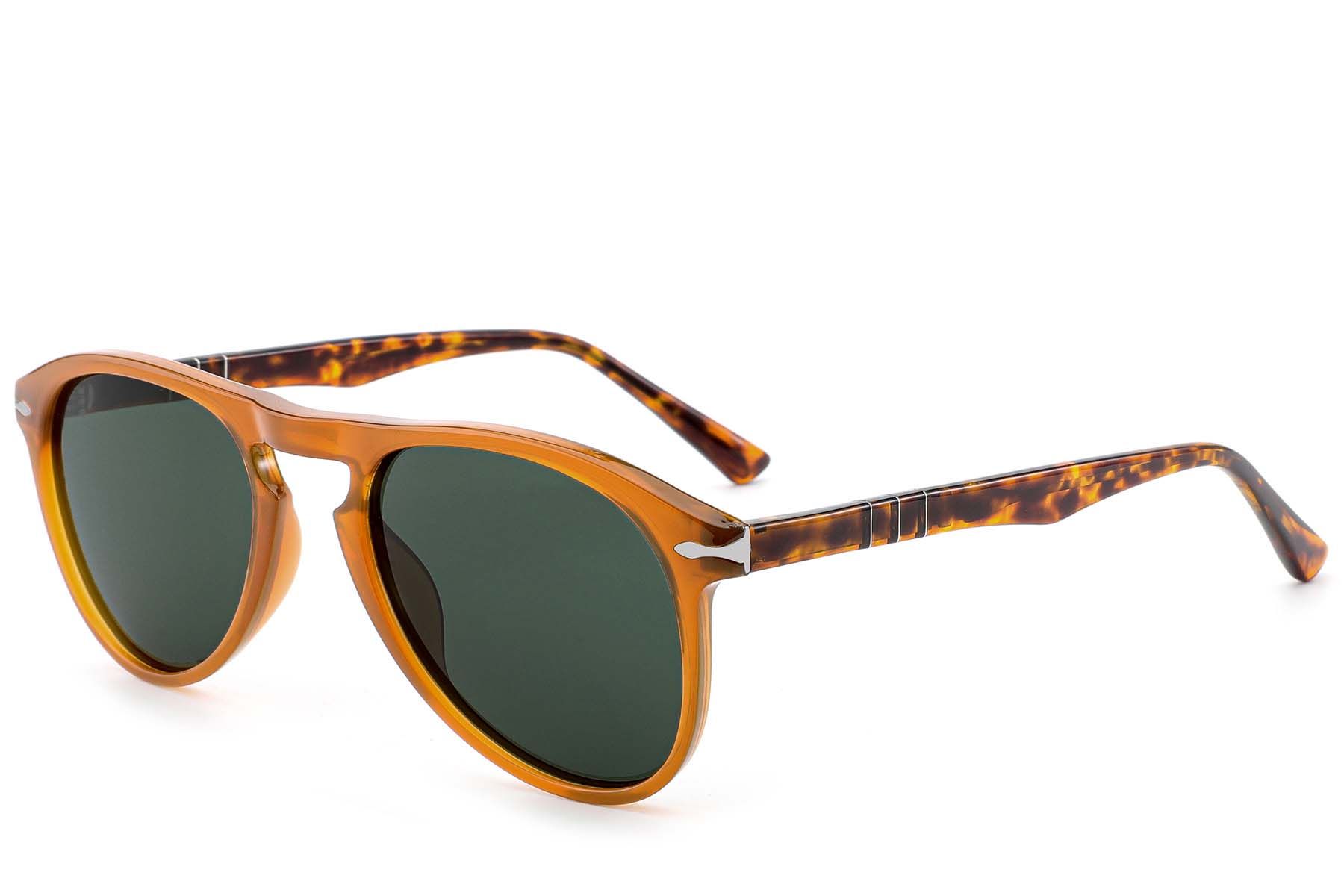 Aviator Orange Acetate Sunglasses #BS522-0226