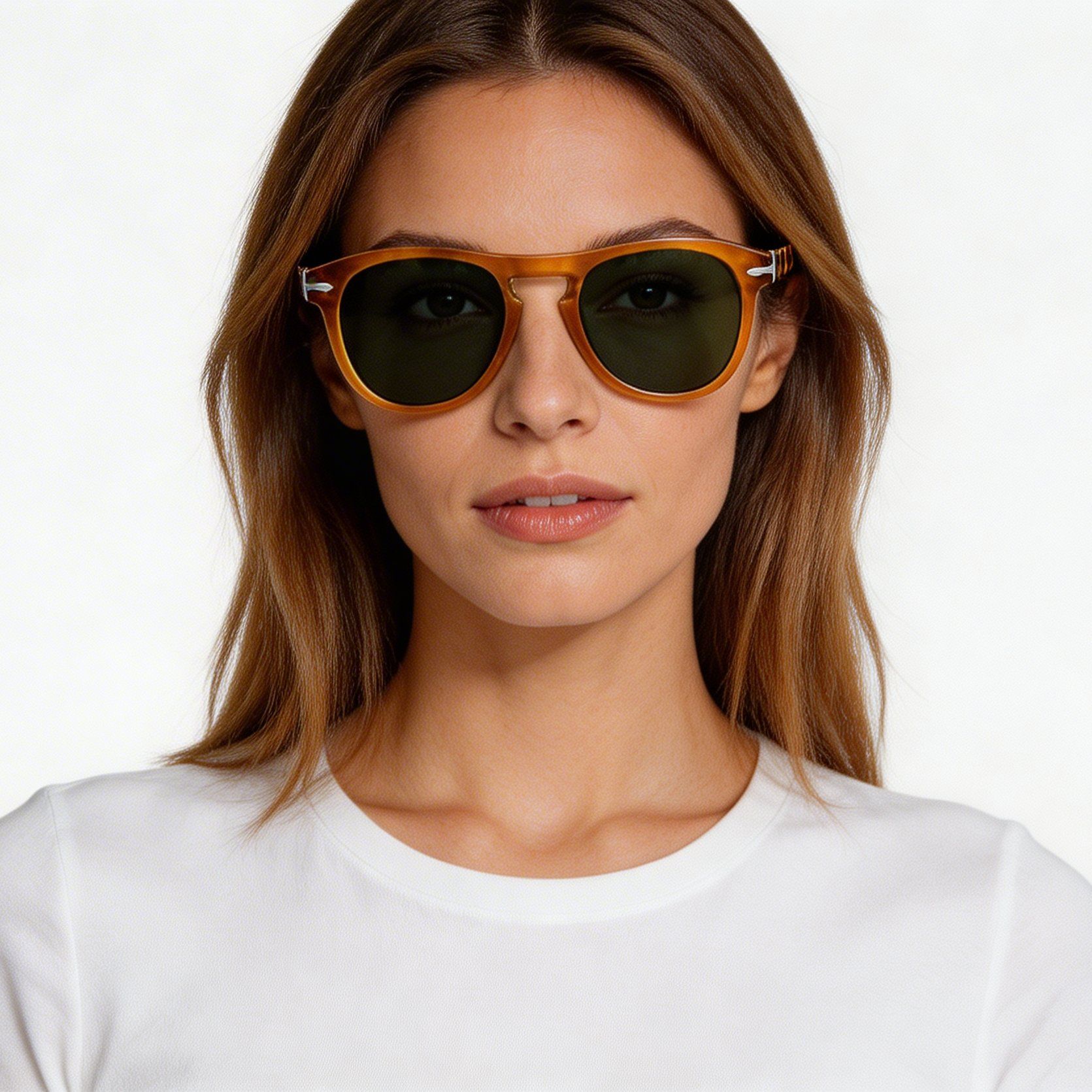 Aviator Orange Acetate Sunglasses #BS522-0226