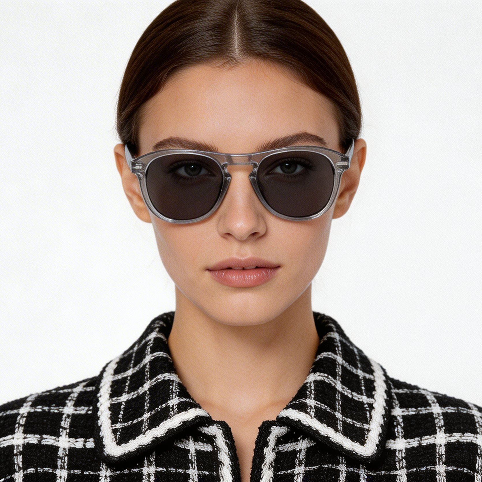 Aviator Grey Acetate Sunglasses #BS522-0227