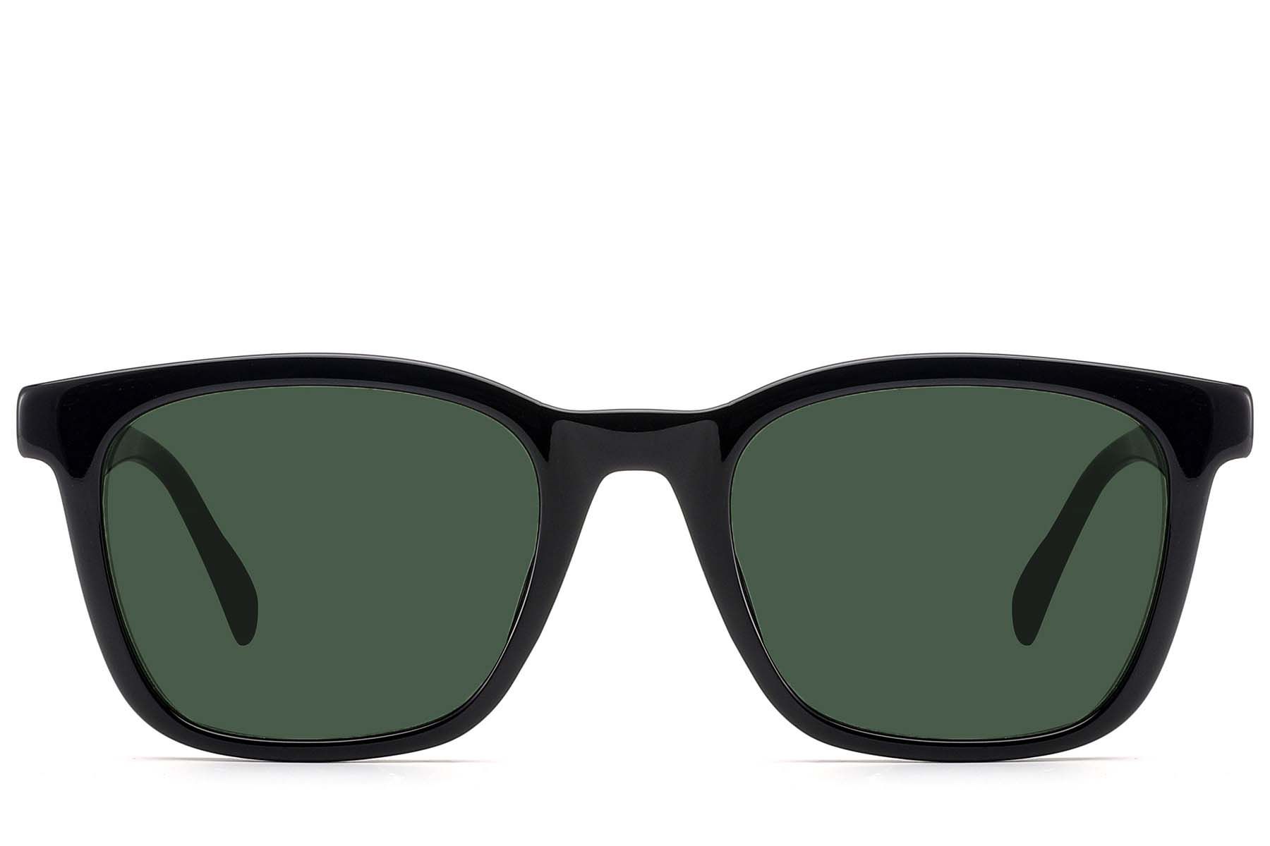 Rectangular Black Acetate Sunglasses #BS522-0232