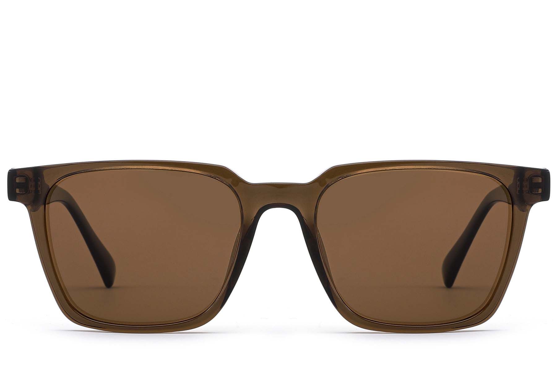 Rectangular Brown Acetate Sunglasses #BS522-0242