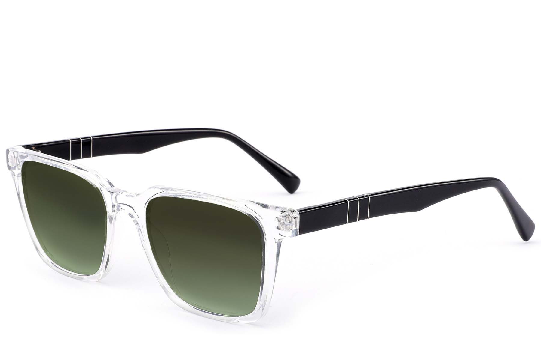 Rectangular Transparent Acetate Sunglasses #BS522-0243