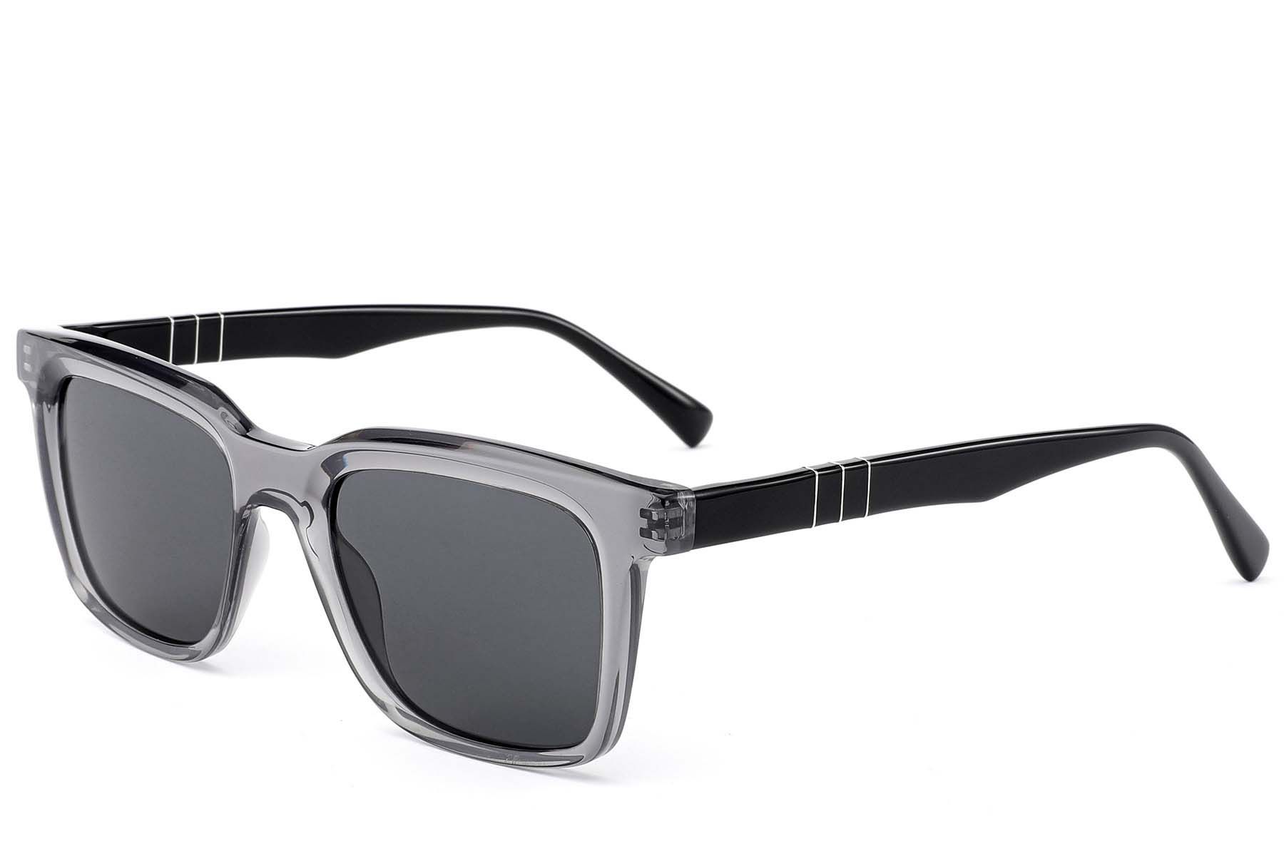 Rectangular Grey Acetate Sunglasses #BS522-0245