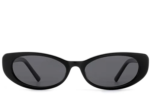 Lunettes de soleil papillon en acétate noir #BS522-0248