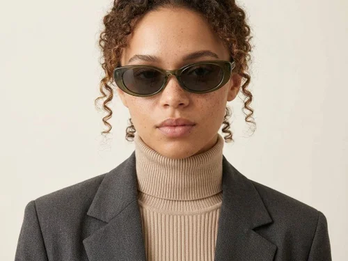 Lunettes de soleil papillon en acétate vert #BS522-0249
