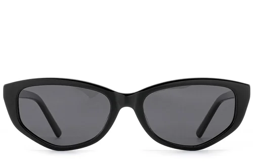 Lunettes de soleil papillon en acétate noir #BS522-0252