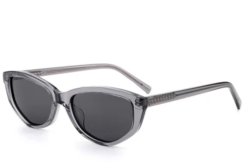 Lunettes de soleil papillon en acétate gris #BS522-0253