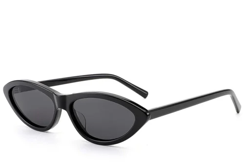 Lunettes de soleil papillon en acétate noir #BS522-0256