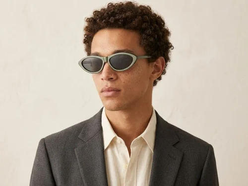Lunettes de soleil papillon en acétate vert #BS522-0257