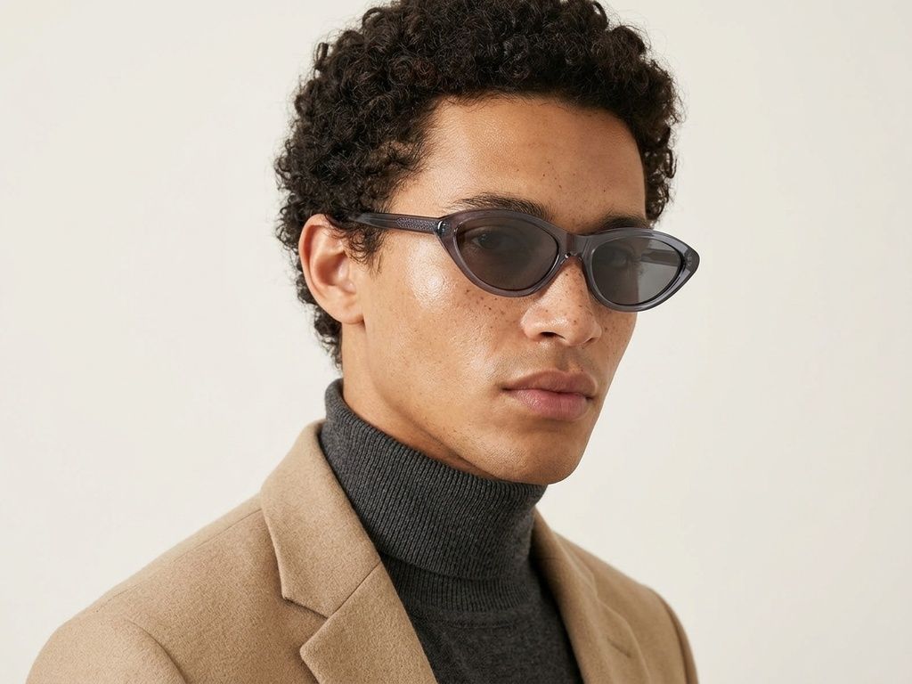 Gafas de sol de acetato azul con forma de mariposa #BS522-0259