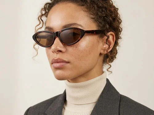 Lunettes de soleil papillon en acétate écaille de tortue #BS522-0260