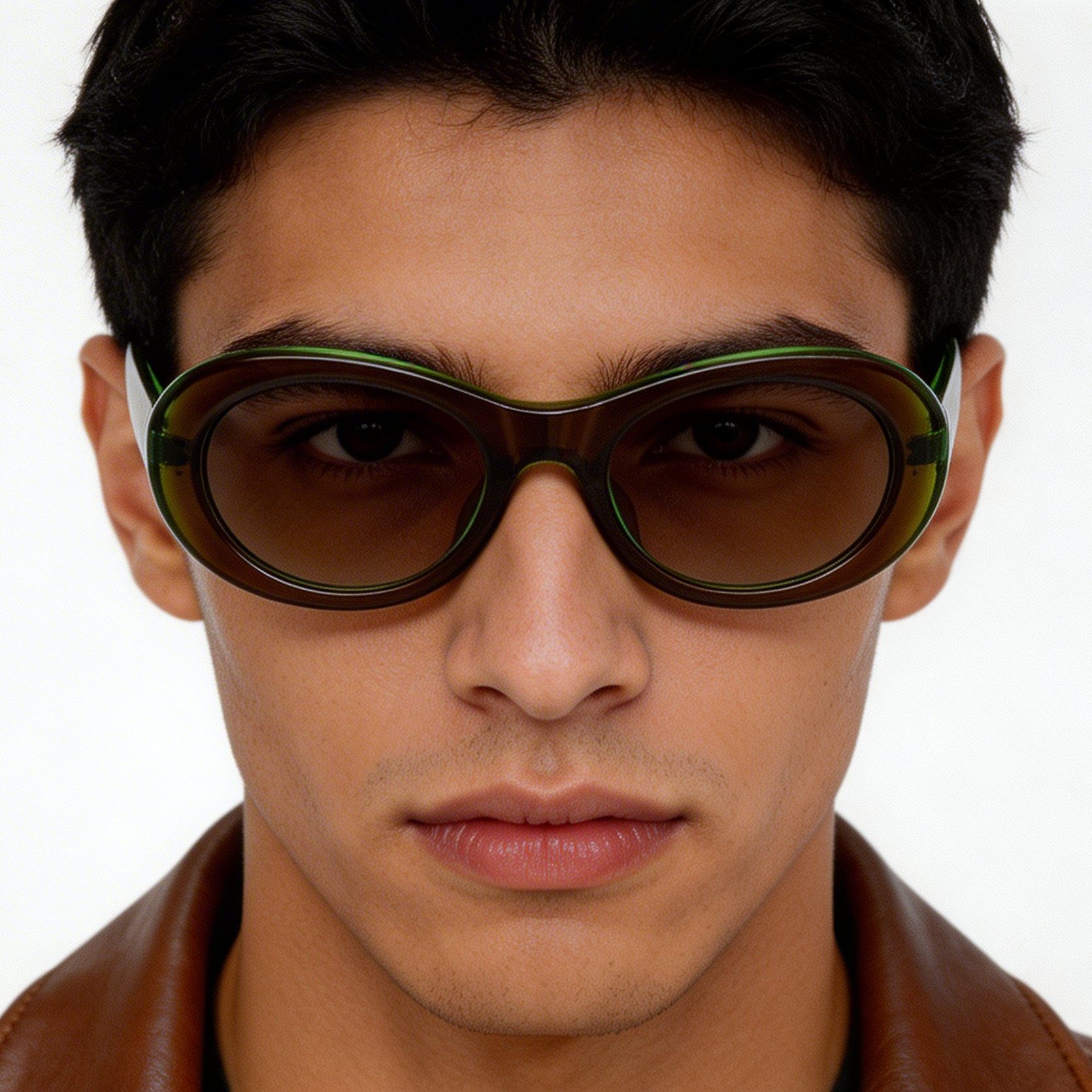 Oval Brown Acetate Sunglasses #BS522-0264