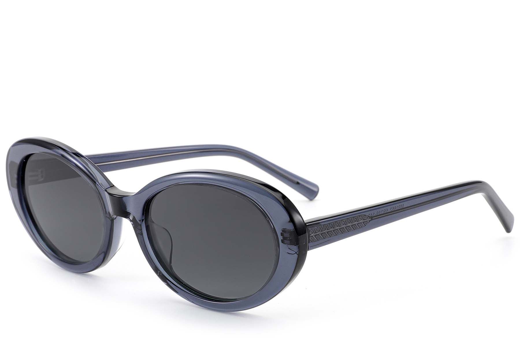 Oval Blue Acetate Sunglasses #BS522-0267