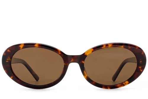 Oval Tortoiseshell Acetate Sunglasses #BS522-0270