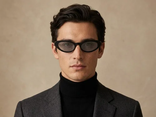 Lunettes de soleil papillon en acétate noir #BS522-0271