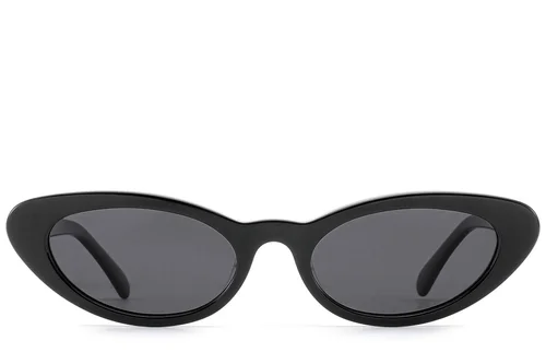 Lunettes de soleil papillon en acétate noir #BS522-0271
