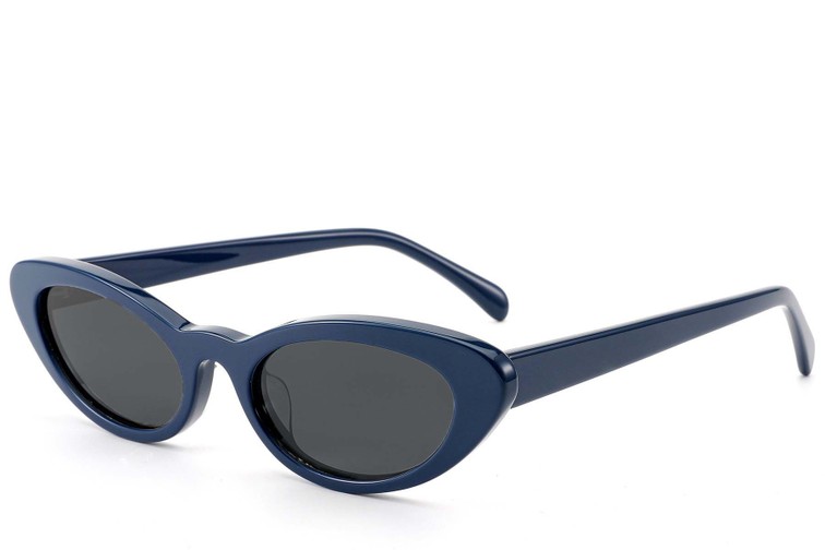 Lunettes de soleil papillon en acétate bleu #BS522-0272