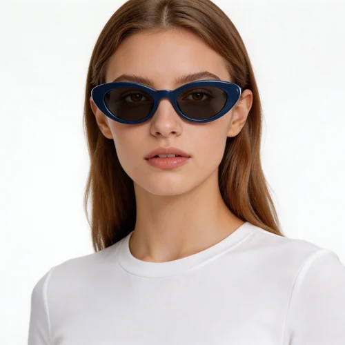 Lunettes de soleil papillon en acétate bleu #BS522-0272