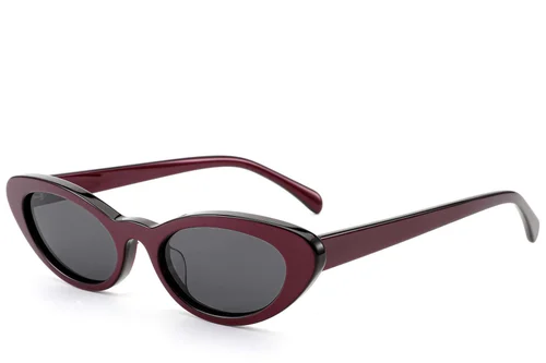 Lunettes de soleil papillon en acétate rouge #BS522-0273
