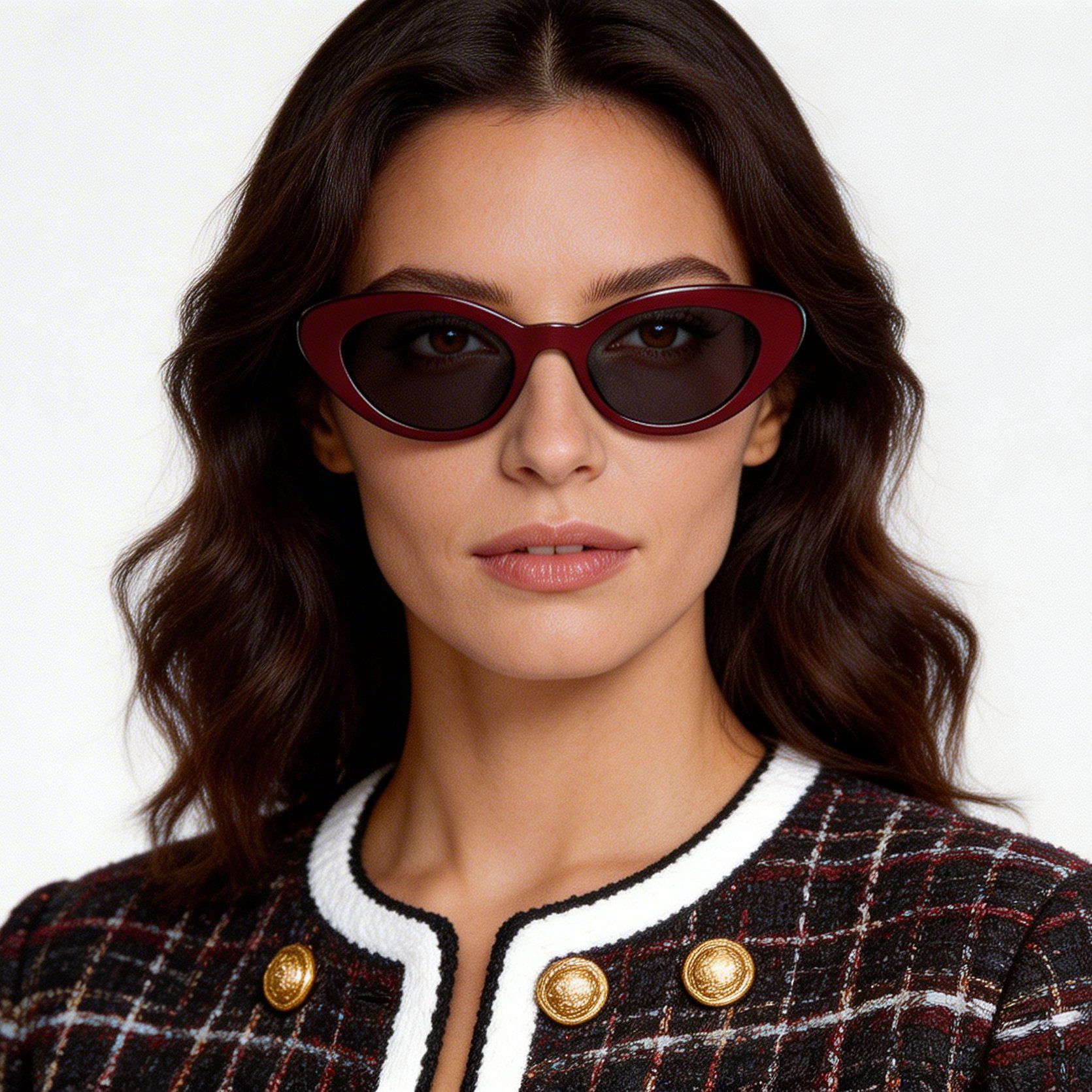 Butterfly Red Acetate Sunglasses #BS522-0273