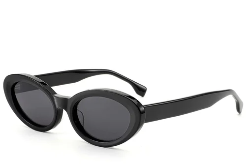 Lunettes de soleil papillon en acétate noir #BS522-0275