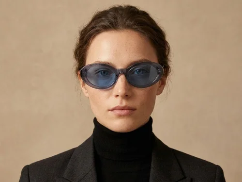 Lunettes de soleil papillon en acétate bleu #BS522-0276