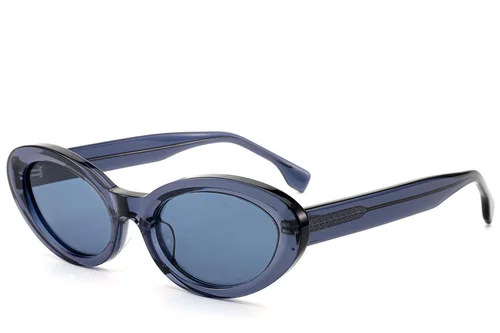 Lunettes de soleil papillon en acétate bleu #BS522-0276