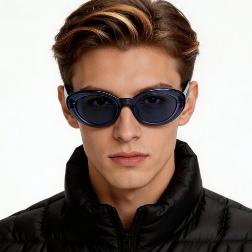 Lunettes de soleil papillon en acétate bleu #BS522-0276