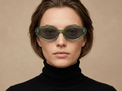 Lunettes de soleil papillon en acétate vert #BS522-0277
