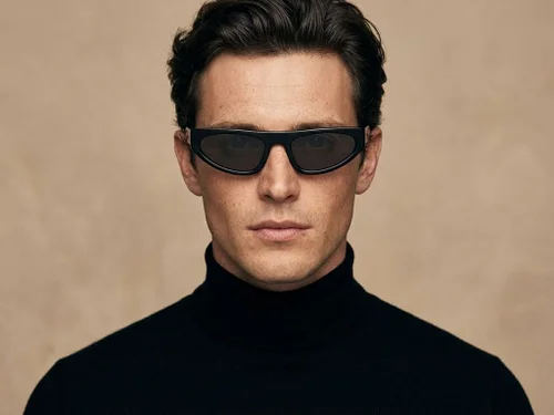 Lunettes de soleil papillon en acétate noir #BS522-0279