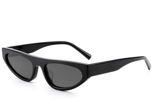 Lunettes de soleil papillon en acétate noir #BS522-0279