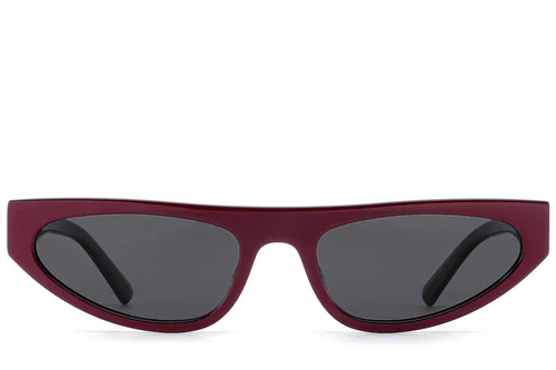 Lunettes de soleil papillon en acétate rouge #BS522-0281